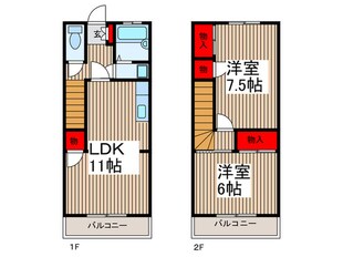 メゾンドボヌ－ルＣ棟の物件間取画像